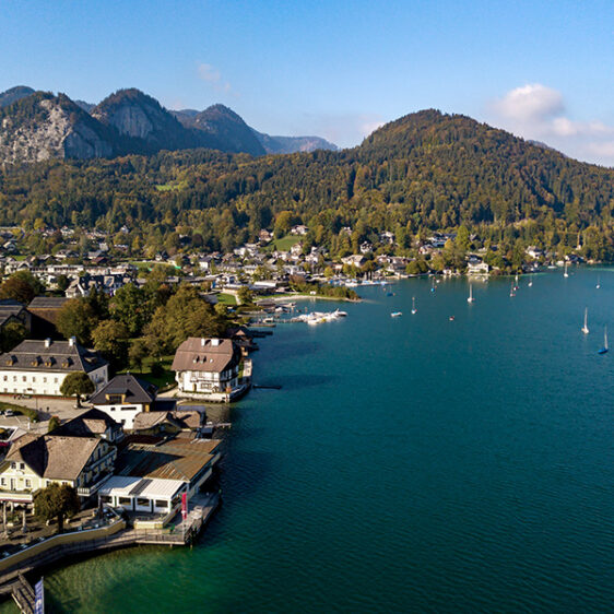 Salzkammergut mit See- und Bergblick